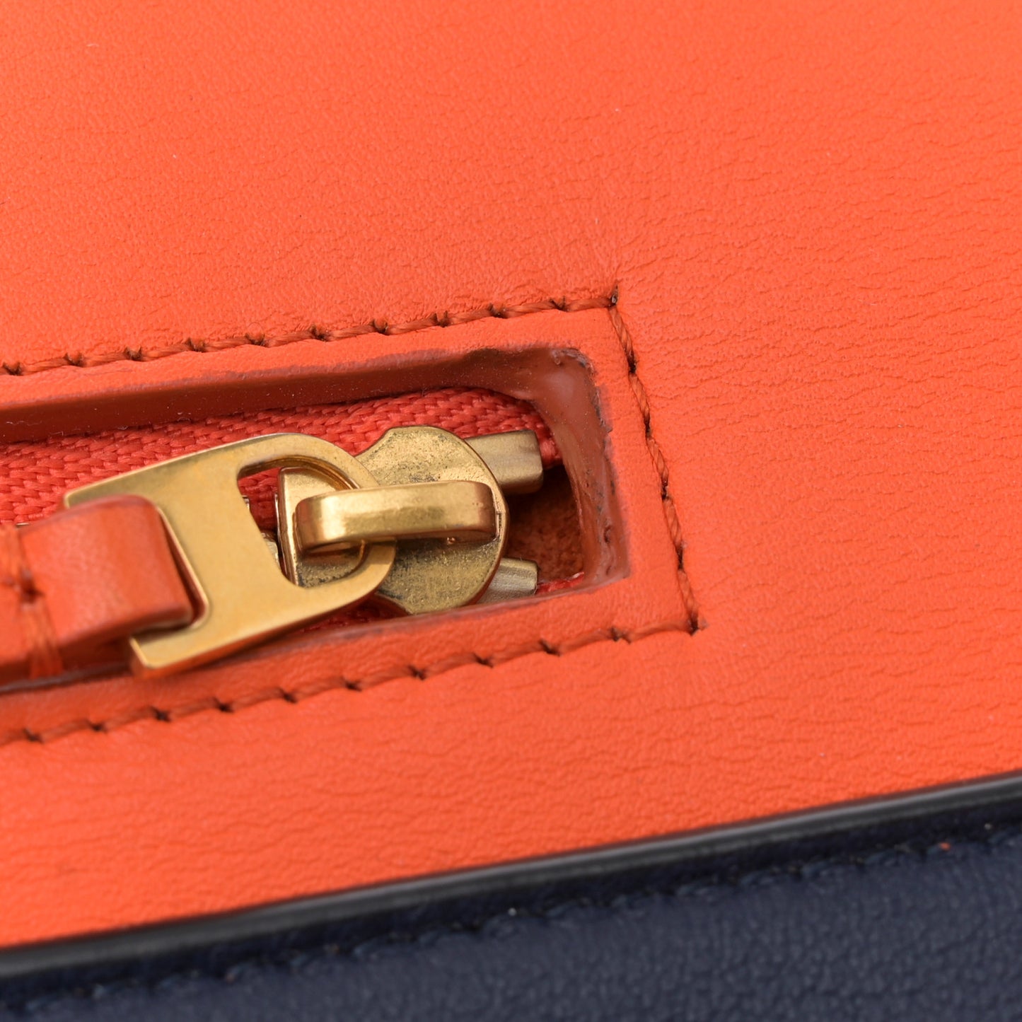 Smooth Calfskin Mini Tri-Color Belt Bag Orange