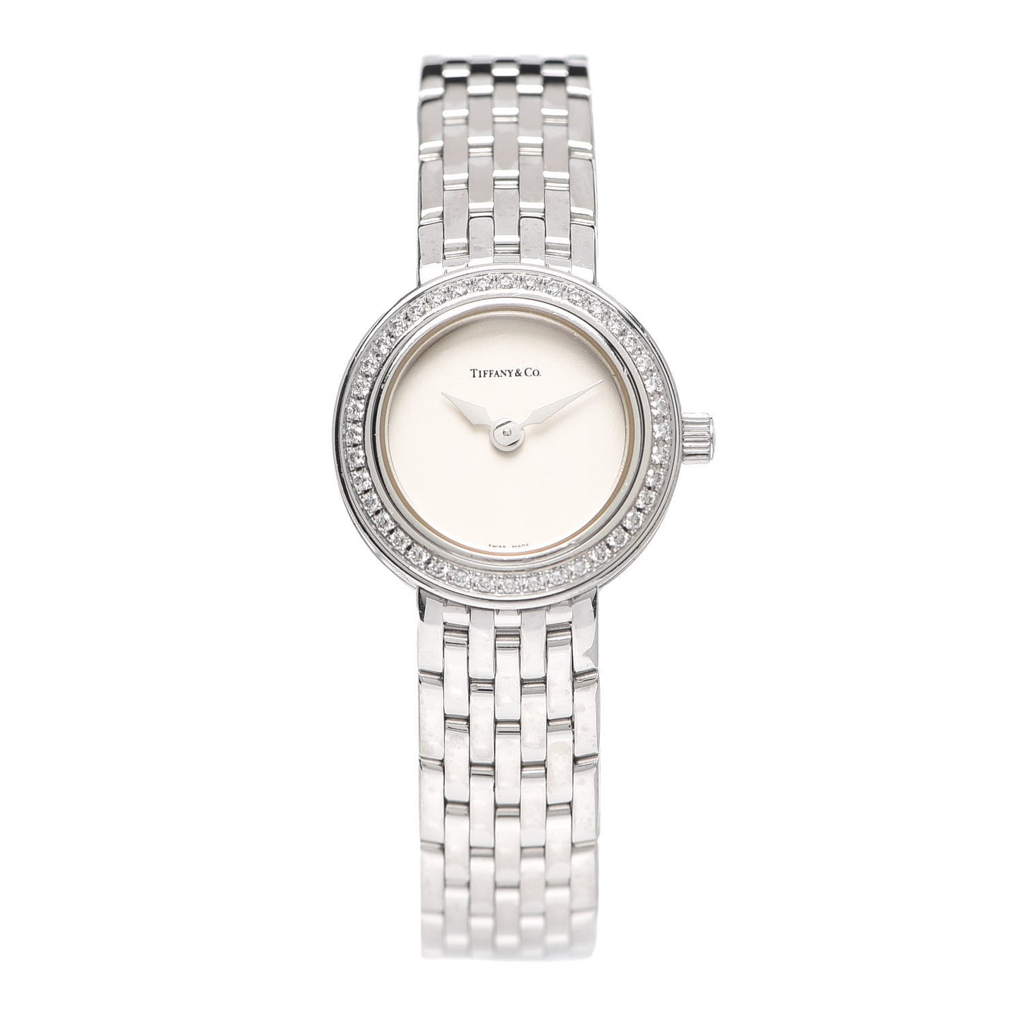 18K White Gold Diamond Bezel 20mm Classic Quartz Watch