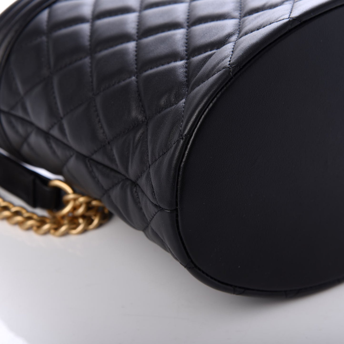 Calfskin Quilted Boy Bucket Bag Black