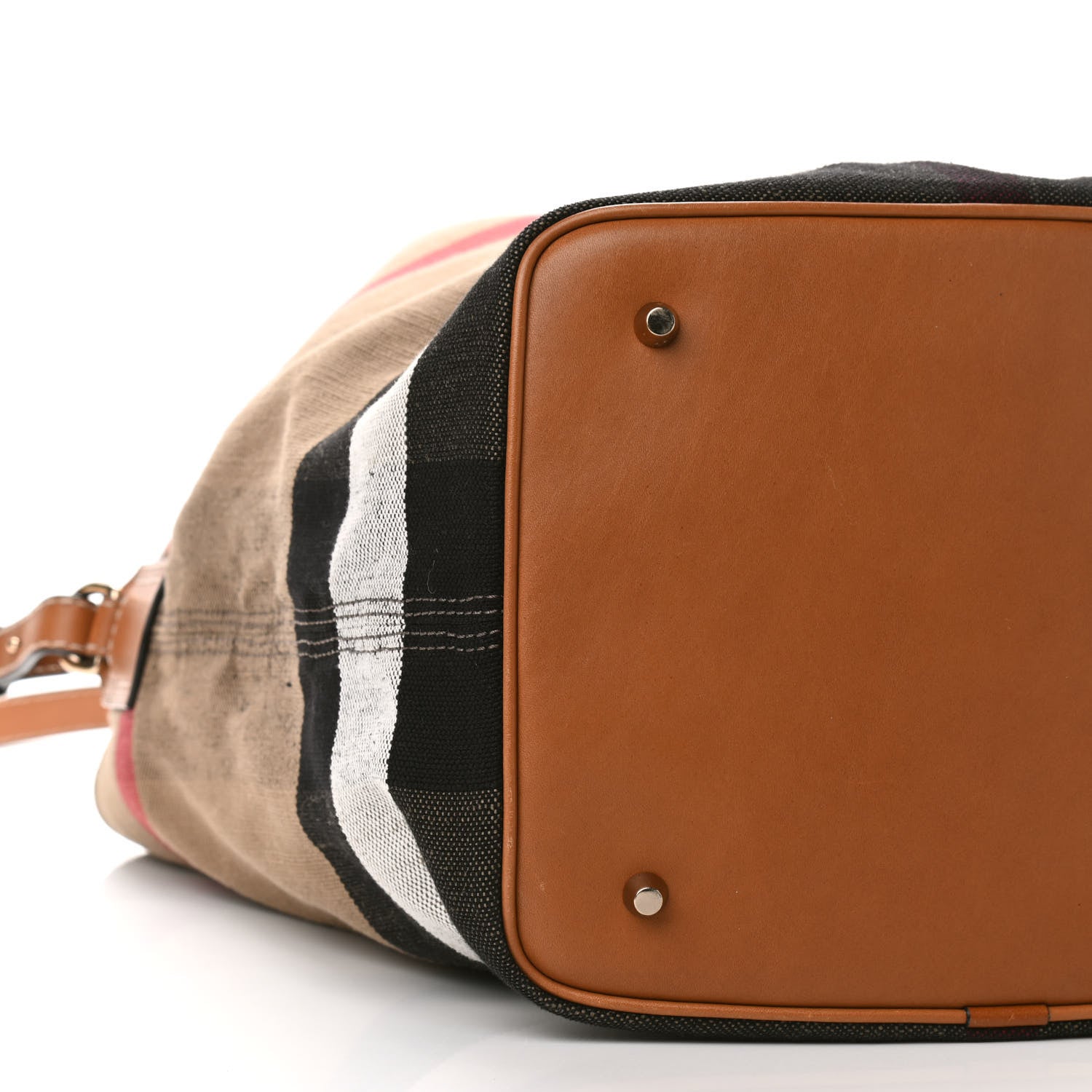 Burberry Canvas Mega Check Medium Ashby Hobo Saddle Brown 7 of 8