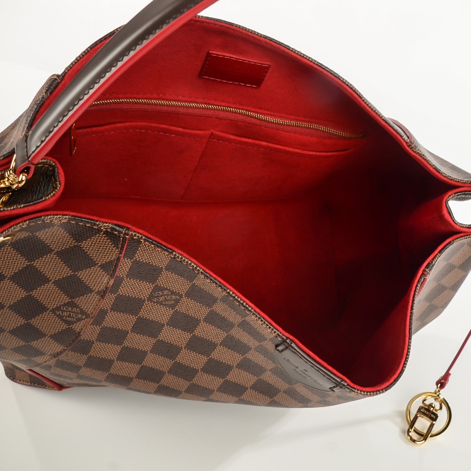 Louis Vuitton Damier Ebene Caissa Hobo Cherry 6 of 8