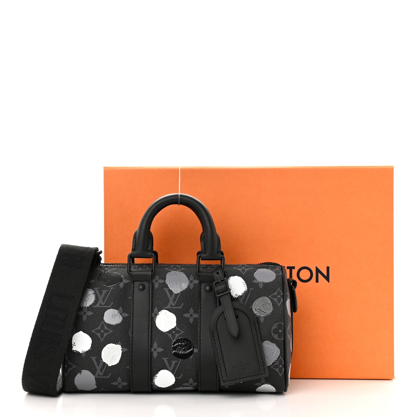 LV X YK Monogram Eclipse Keepall Bandouliere 25 Black Silver