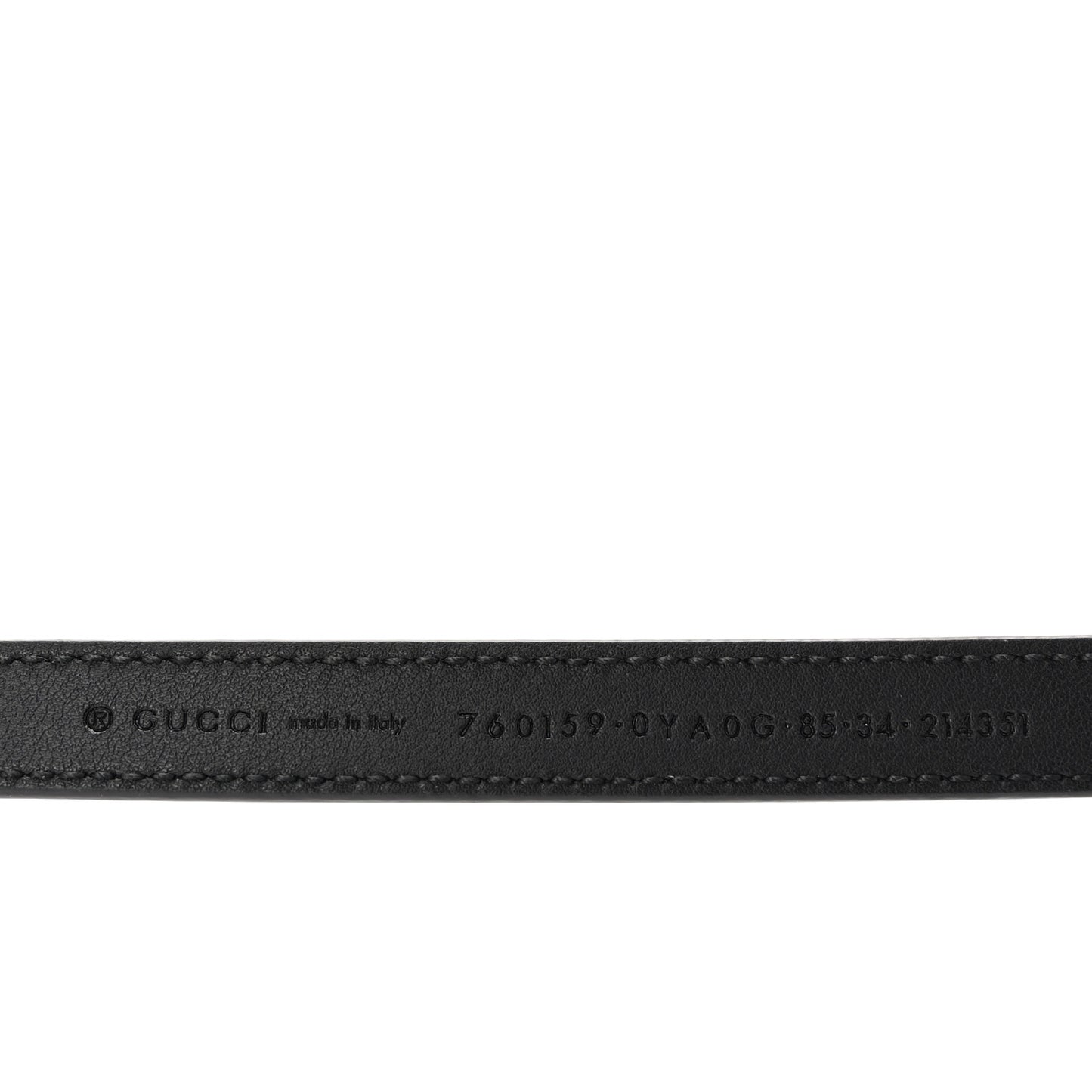 Calfskin GG Interlocking Thin Belt 85 34 Black