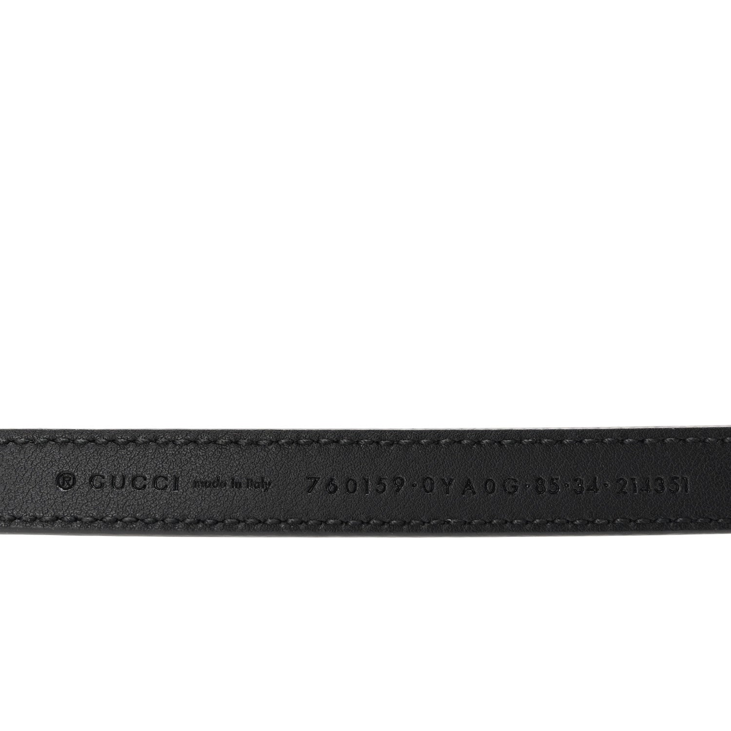 Gucci Calfskin GG Interlocking Thin Belt 85 34 Black 3 of 5