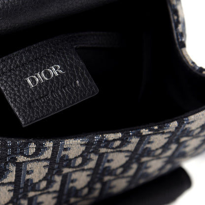 Christian Dior Oblique Jacquard Mini Saddle Backpack Navy Blue 7 of 9
