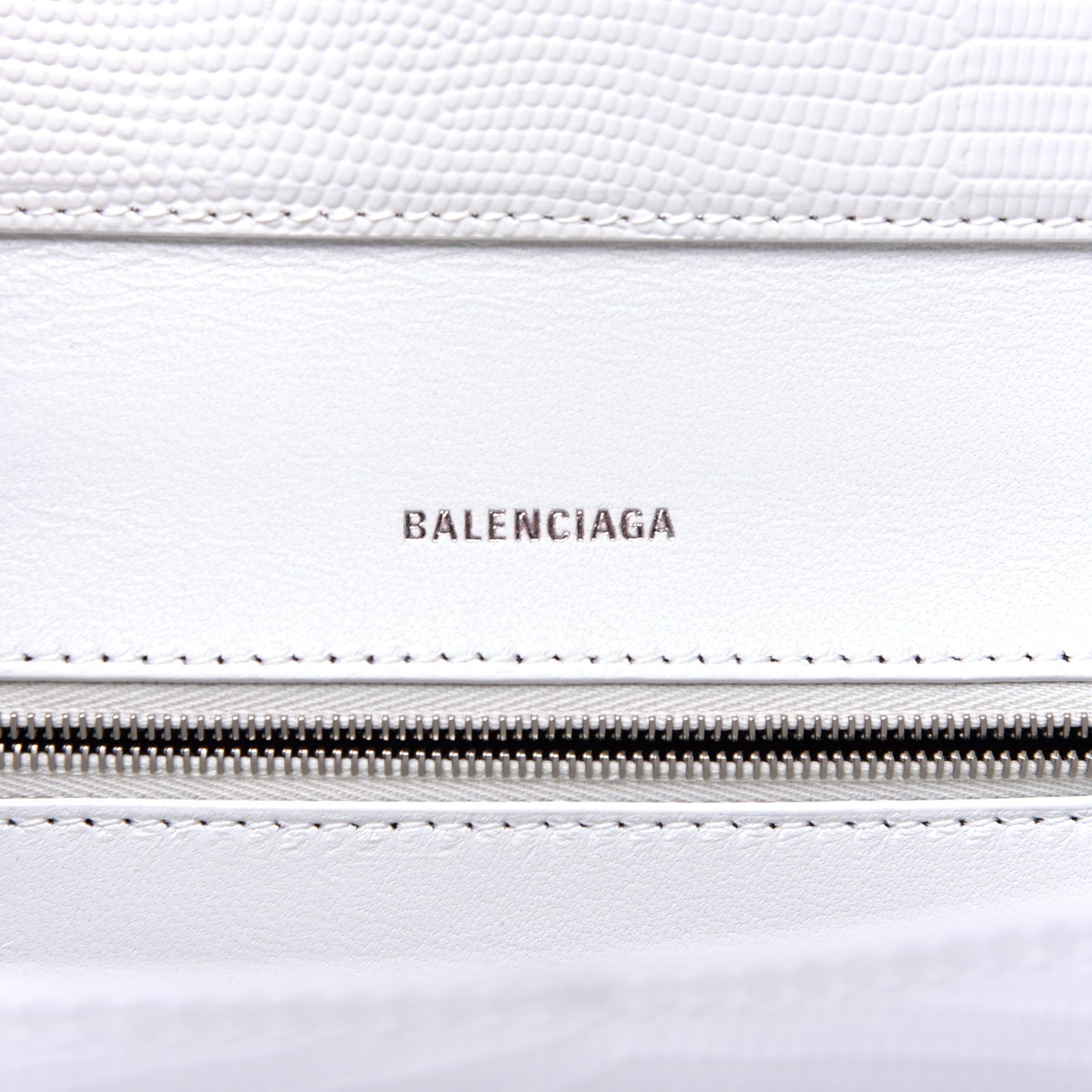 Patent Calfskin Lizard Embossed Medium Ghost Shoulder Bag Optic White