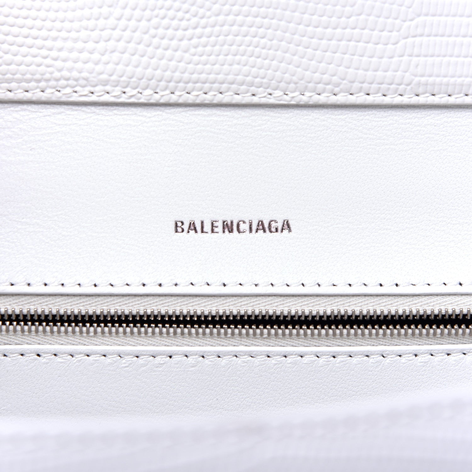 Balenciaga Patent Calfskin Lizard Embossed Medium Ghost Shoulder Bag Optic White 8 of 10