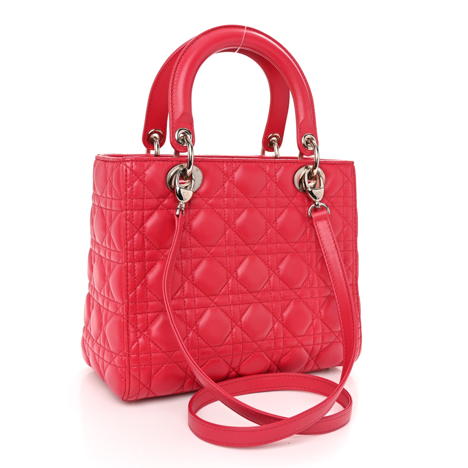Christian Dior Lambskin Cannage Medium Lady Dior Pink 3 of 11