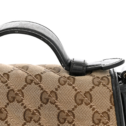 Gucci Monogram Azalea Calfskin Matelasse Diagonal Mini GG Marmont Top Handle Shoulder Bag Beige Ebony Black 12 of 14