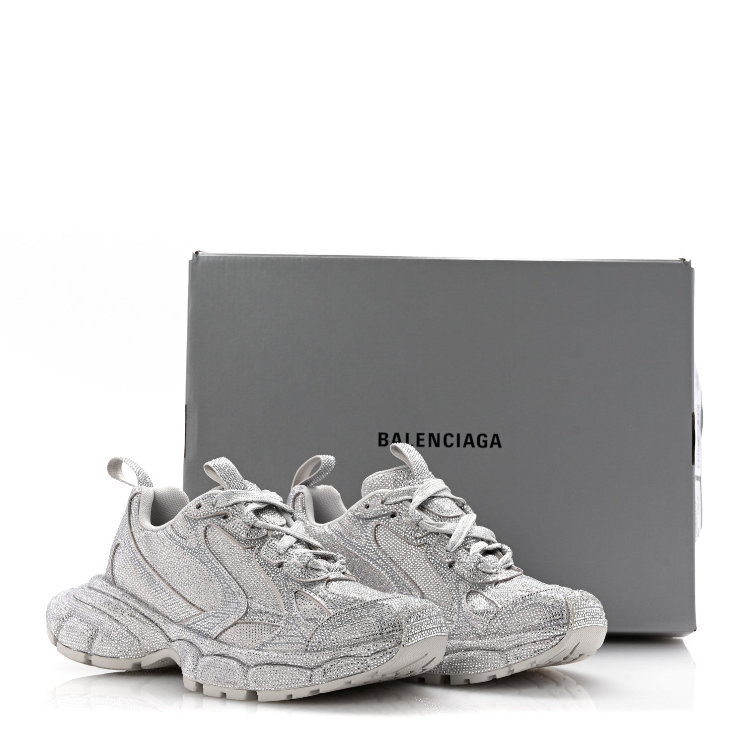 Balenciaga Microfiber Strass Embellished Womens 3XL Sneakers 36 Crystal 9 of 9
