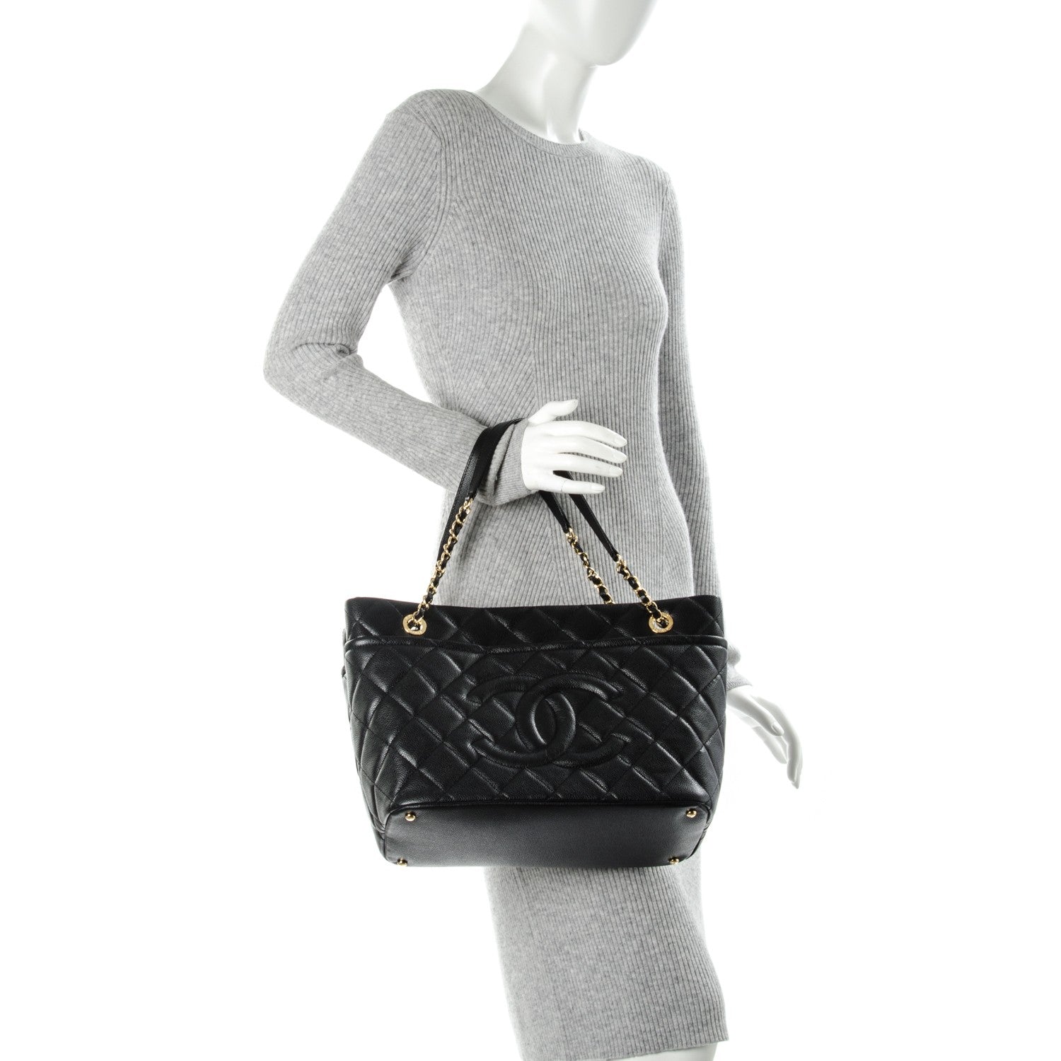 Chanel Caviar Quilted Timeless CC Soft Tote Black 2 of 7