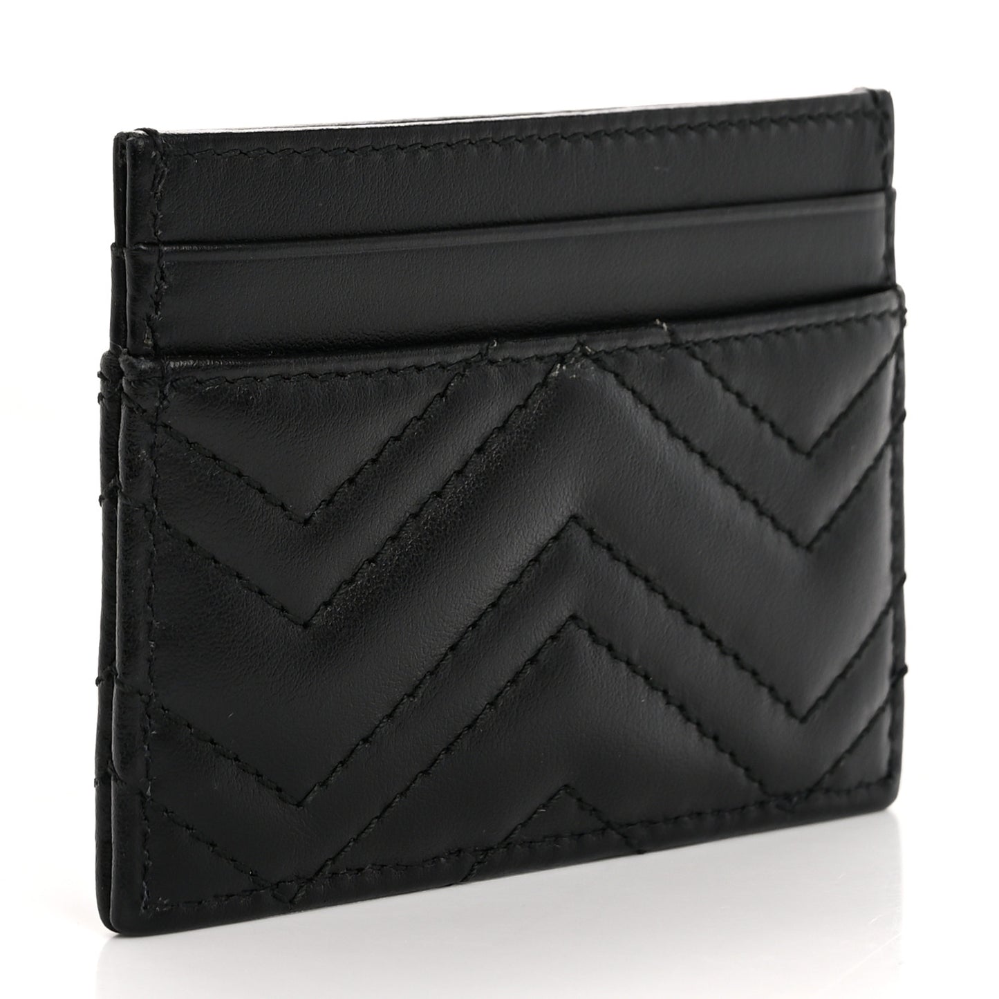 Calfskin Matelasse GG Marmont Card Holder Black