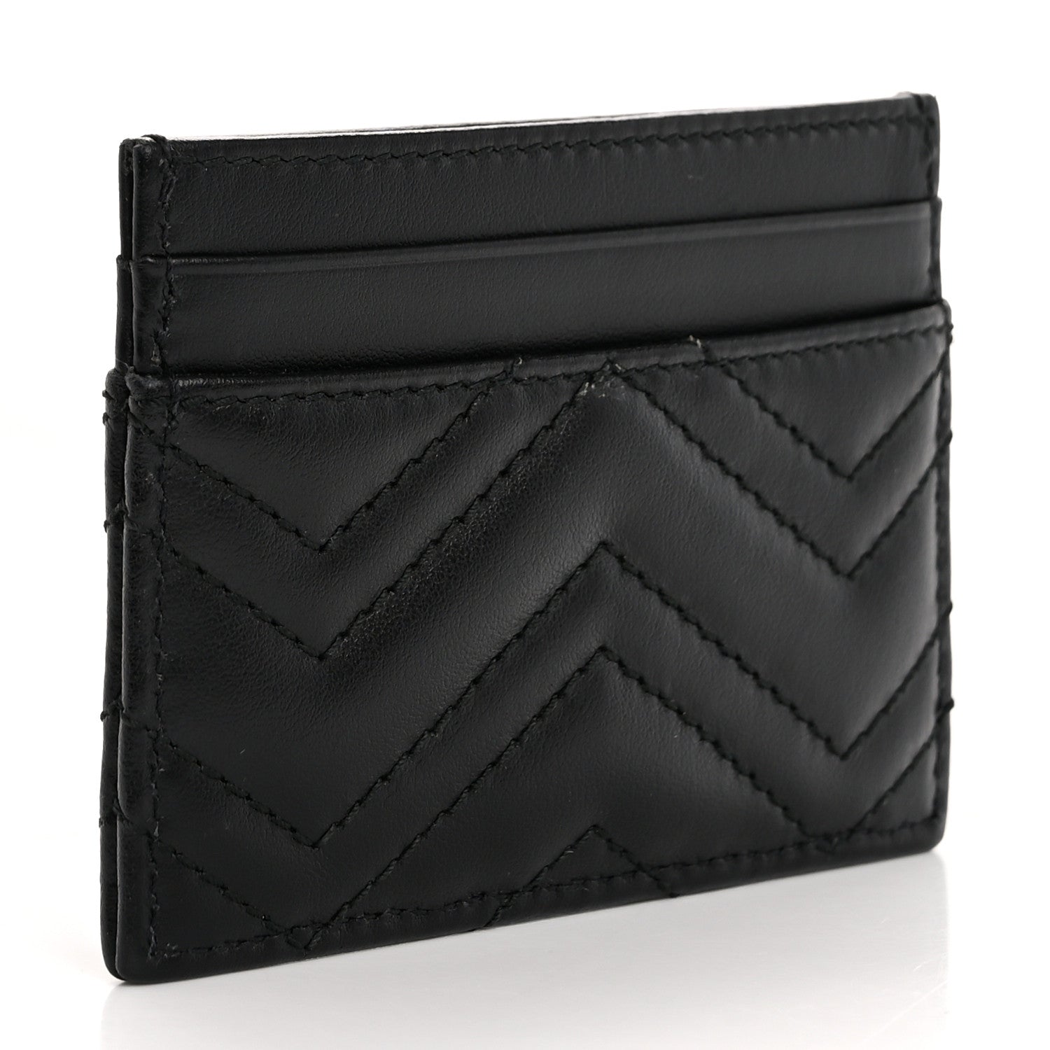Gucci Calfskin Matelasse GG Marmont Card Holder Black 3 of 8