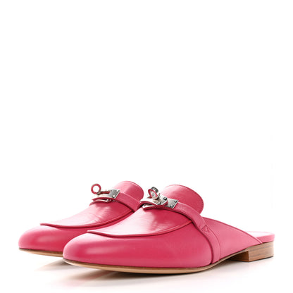 Hermes Goatskin Oz Mules 37 Rose Framboise 3 of 9