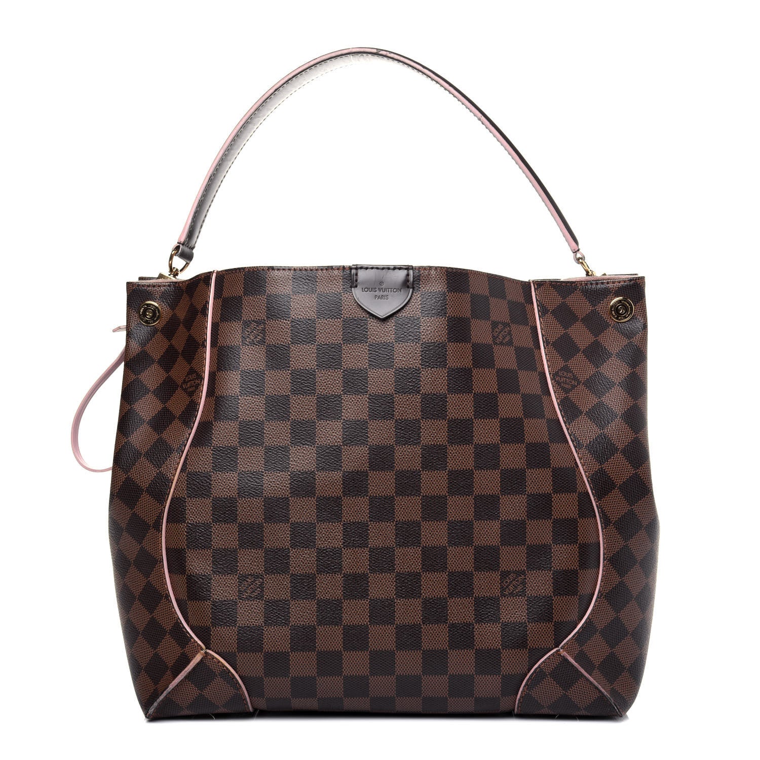 Louis Vuitton Damier Ebene Caissa Hobo Rose Ballerine 1 of 19