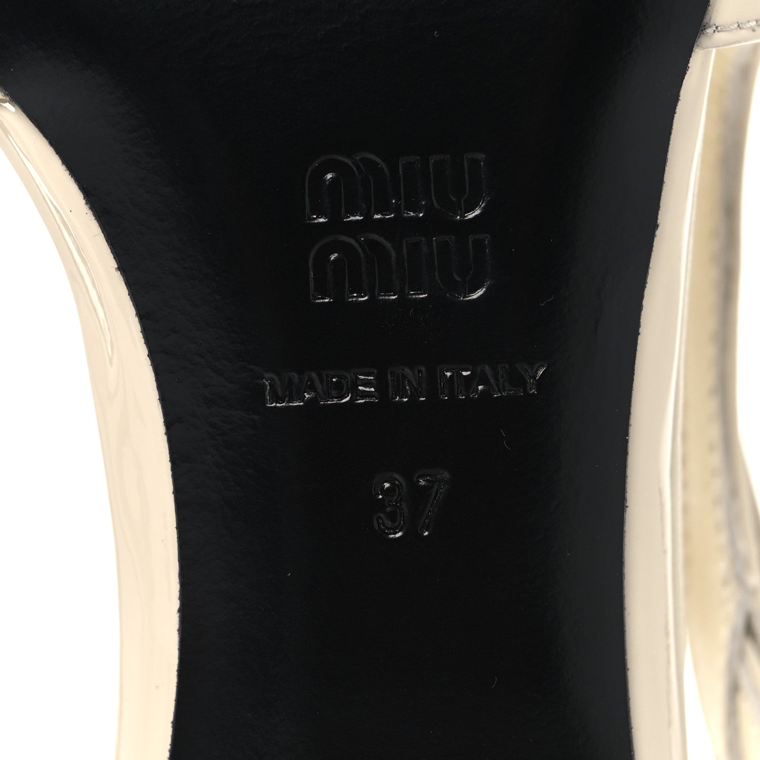 Miu Miu Vernice Buckle 55mm Slingback Pumps 37 White 7 of 8