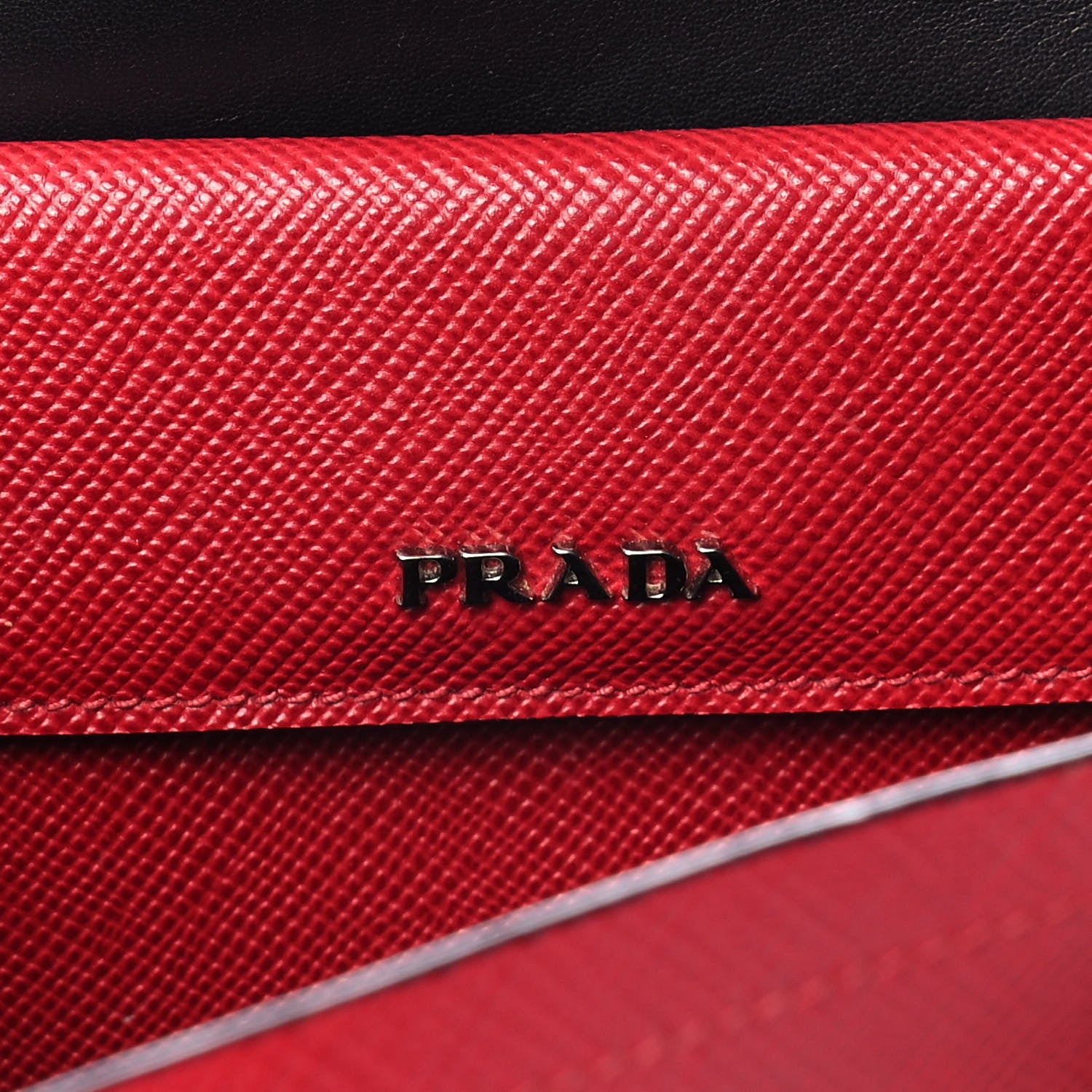 Prada Saffiano Cuir Medium Double Handle Tote Fuoco Black 5 of 11