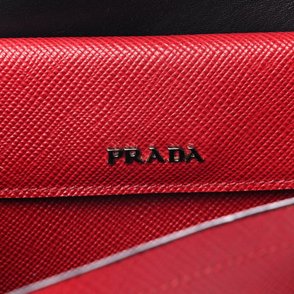 Prada Saffiano Cuir Medium Double Handle Tote Fuoco Black 5 of 11
