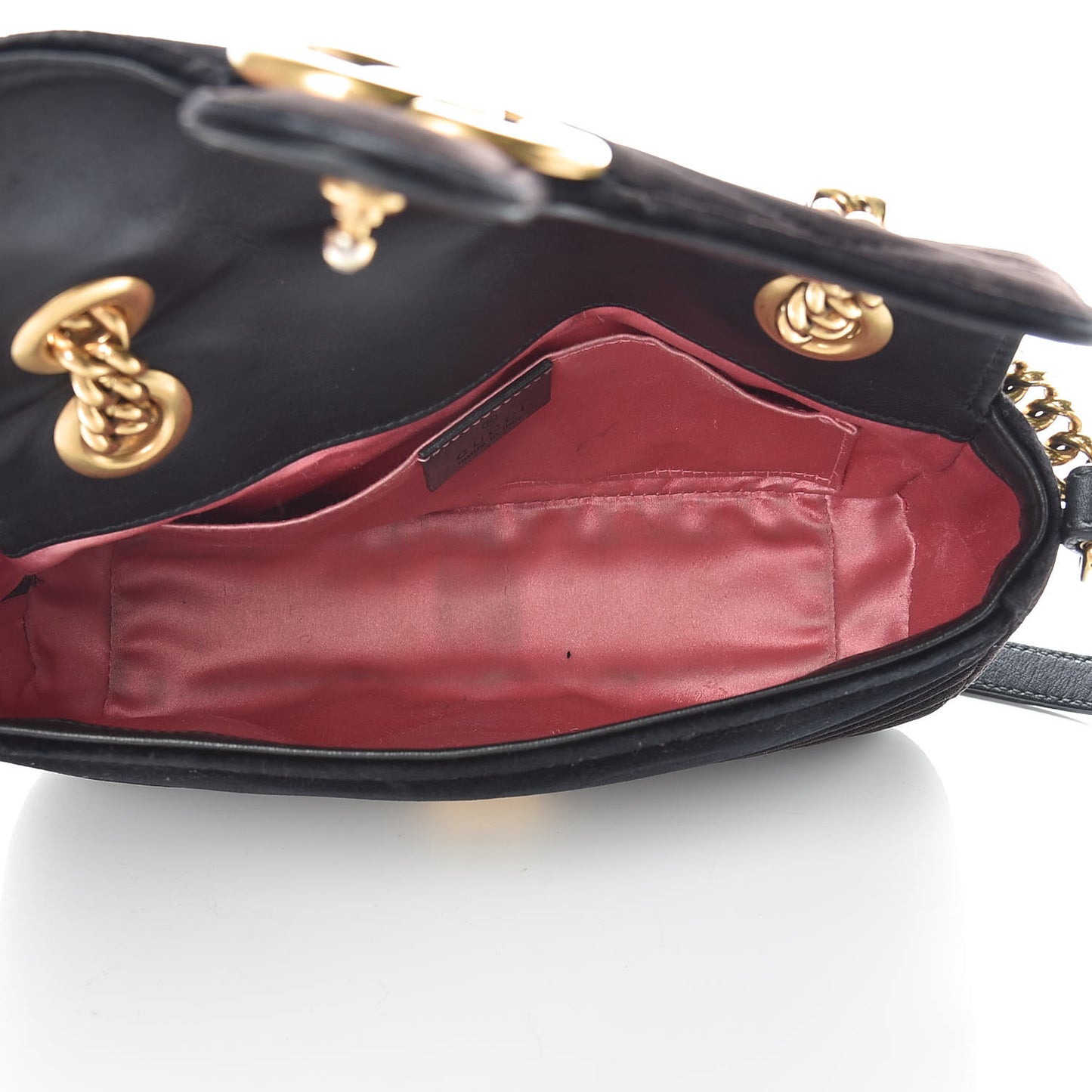 Velvet Matelasse Mini GG Marmont Shoulder Bag Black