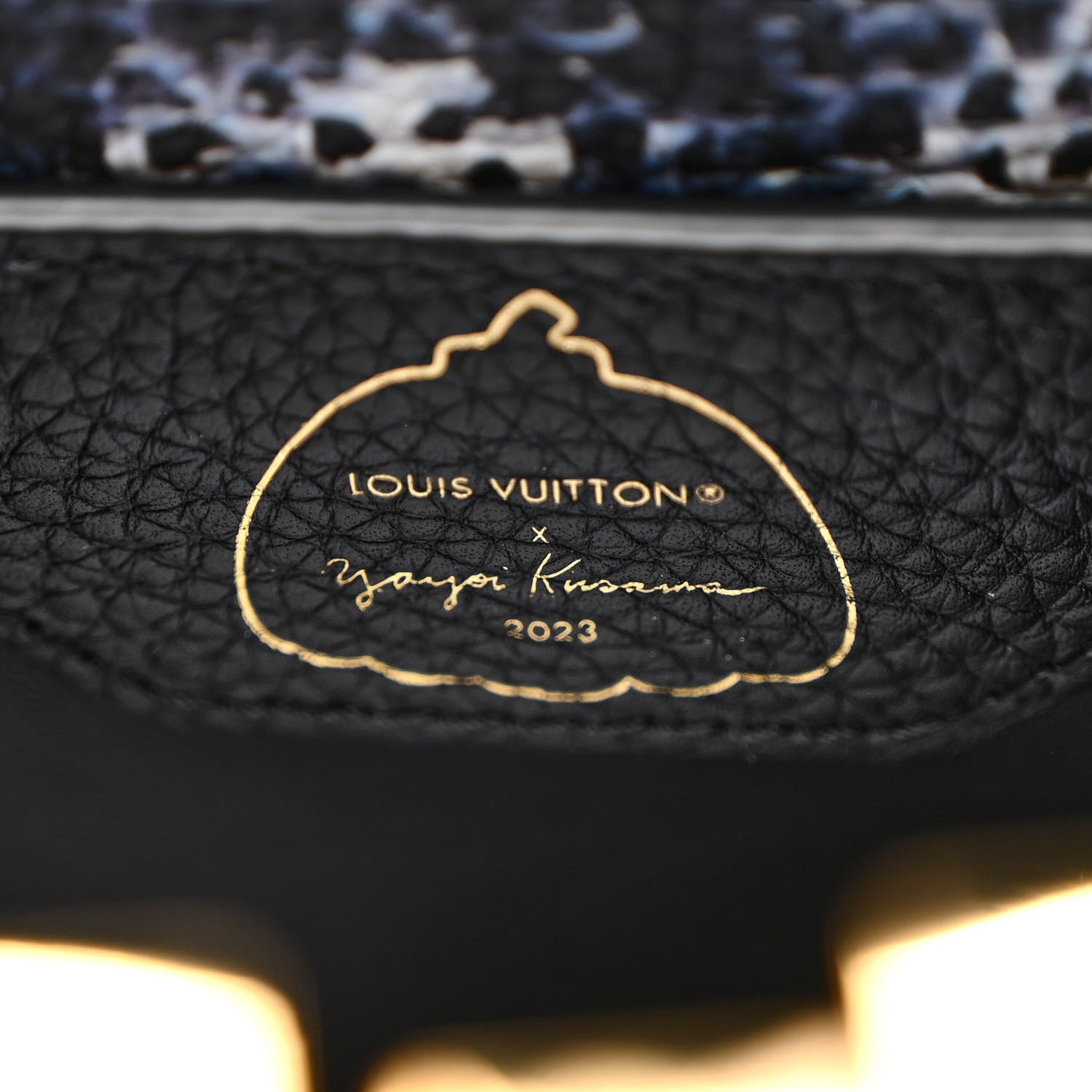 Louis Vuitton LV X YK Taurillon Infinity Net Capucines MM Black Blue 7 of 10