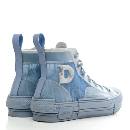 Christian Dior X DANIEL ARSHAM Technical Canvas Oblique Mens B23 High Top Sneakers 36 Blue Beige 4 of 13