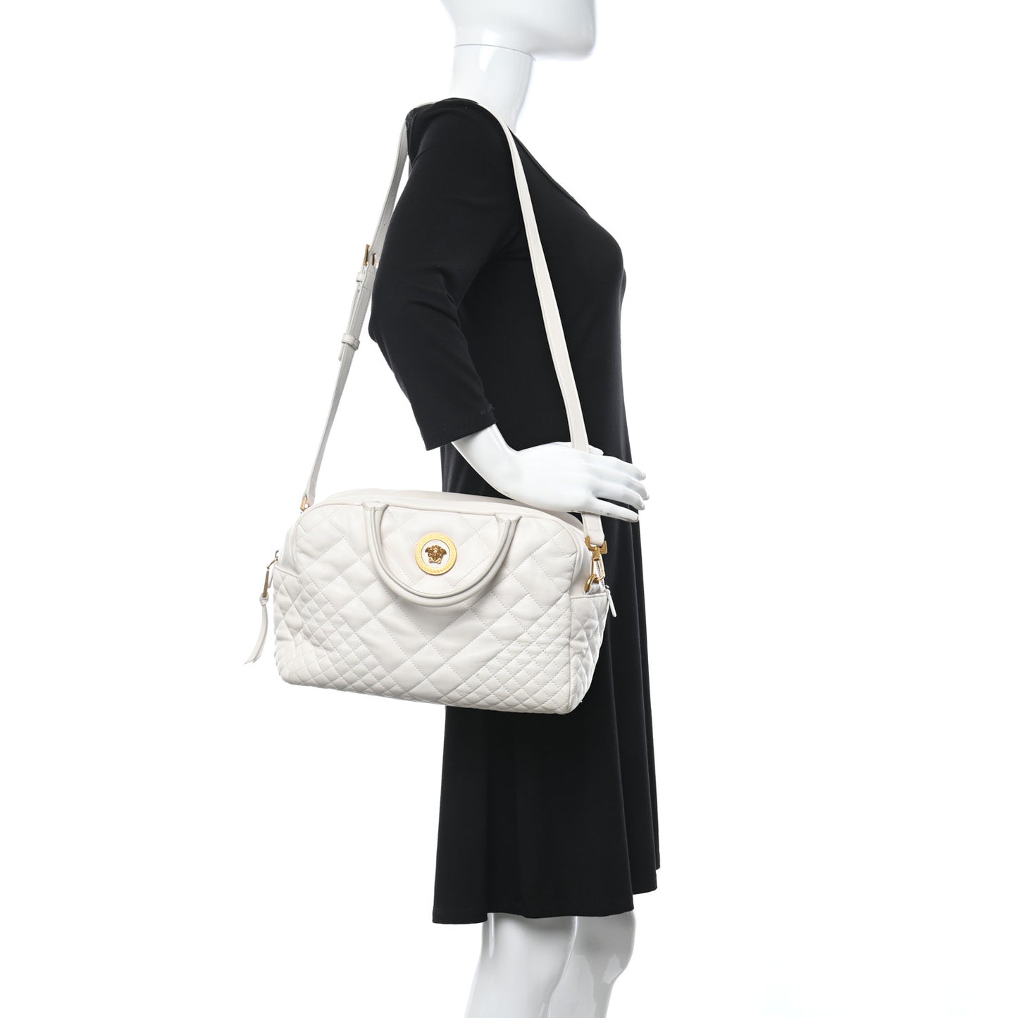 Nappa Quilted Icon Bowler White