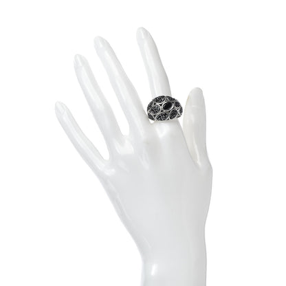 John Hardy Sterling Silver Black Sapphire Chalcedony Small Kali Lava Dome Ring 54 7 2 of 5