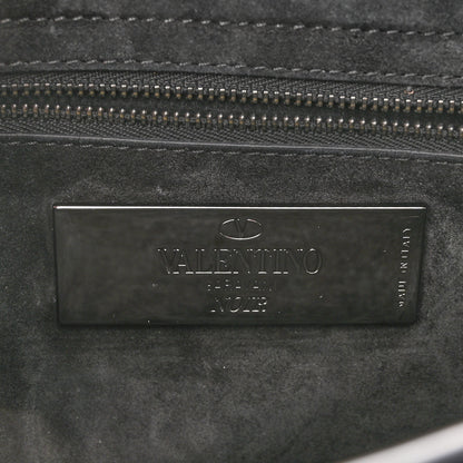 Valentino Garavani Pebbled Calfskin Onyx Medium Rockstud Rolling Flap Saddle Bag Black 6 of 10