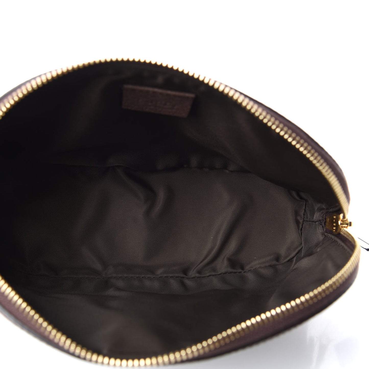 GG Supreme Monogram Textured Calfskin Web Large Ophidia Cosmetic Case Beige Ebony New Acero