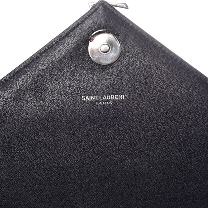 Saint Laurent Sheepskin Matelasse Chevron Monogram Large College Satchel Navy Blue 6 of 16
