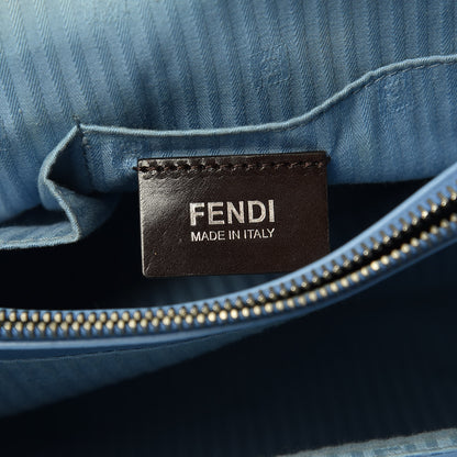 Fendi Vitello Elite Flamingo Regular 2Jours Tote Azzurro Nebula 7 of 18
