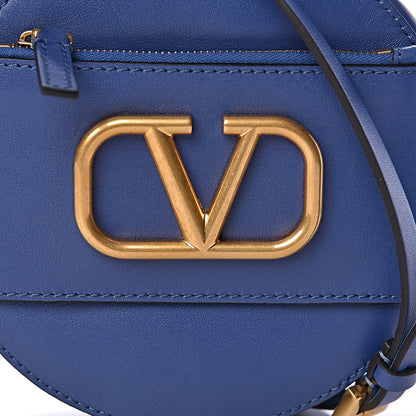 Valentino Garavani Calfskin VLogo Round Crossbody Bag Blue 7 of 10