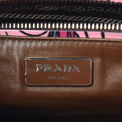 Prada Saffiano Floral Print Small Galleria Double Zip Tote Cotto 8 of 12