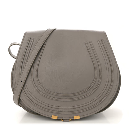 Chloe Grained Calfskin Medium Marcie Saddle Bag Cashmere Grey 1 of 13