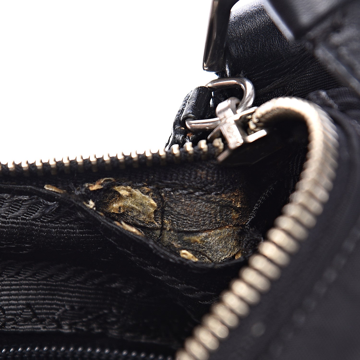 Prada Tessuto Nylon Soft Calfskin Shoulder Bag Black 14 of 15