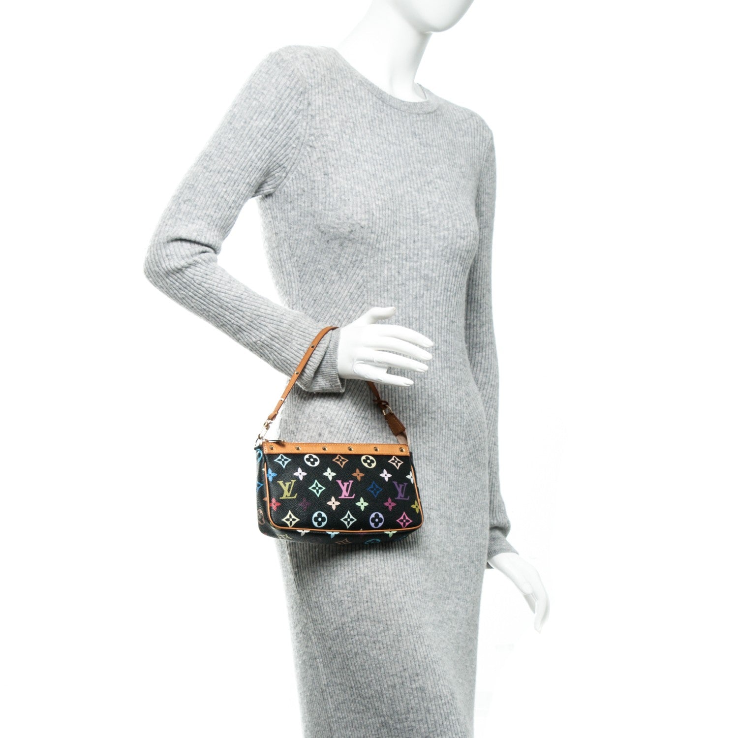 Louis Vuitton Monogram Multicolor Pochette Accessories Black 2 of 7