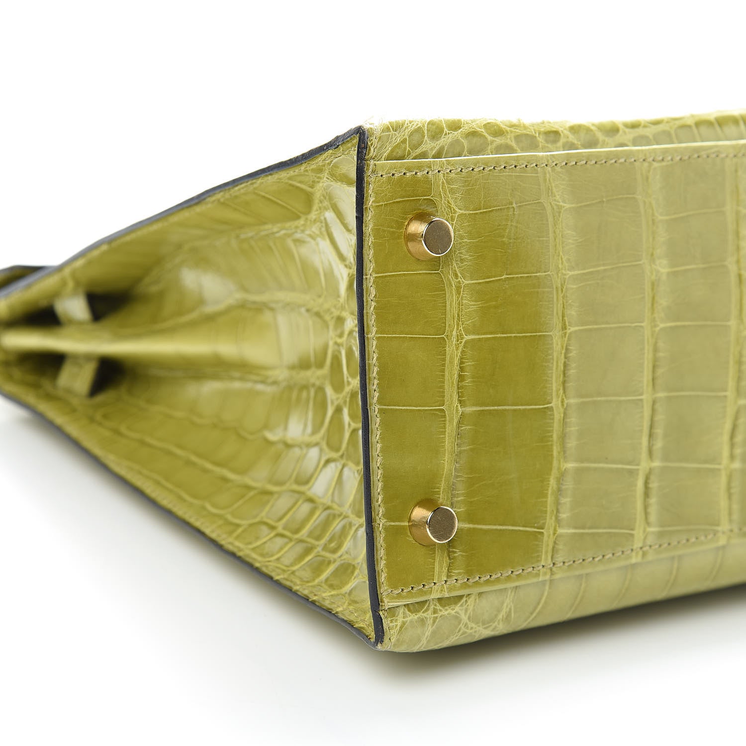 Hermes Shiny Alligator Kelly Sellier 32 Vert Chartreuse 39 of 40