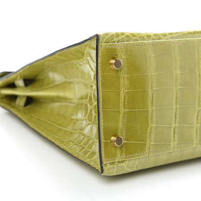 Hermes Shiny Alligator Kelly Sellier 32 Vert Chartreuse 39 of 40