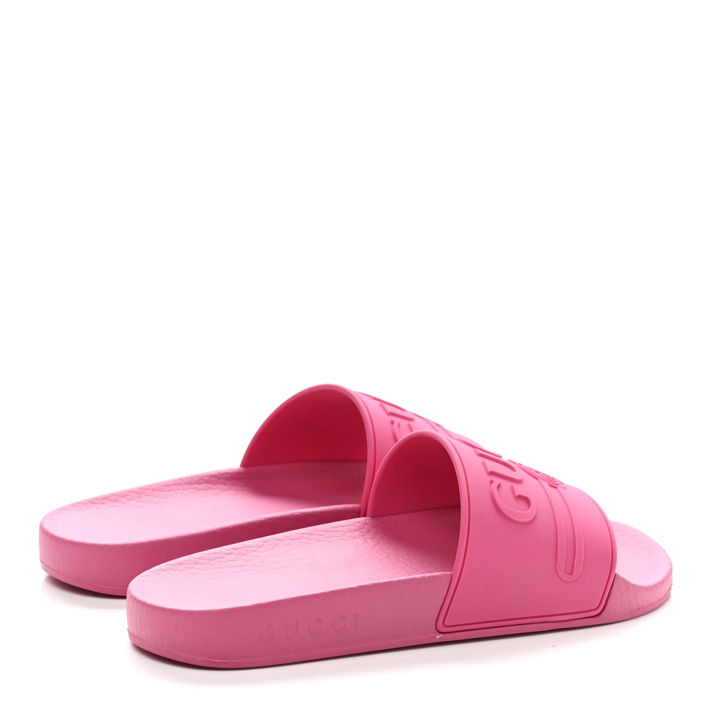 Rubber Womens Logo Slide Sandals 36 Fuchsia