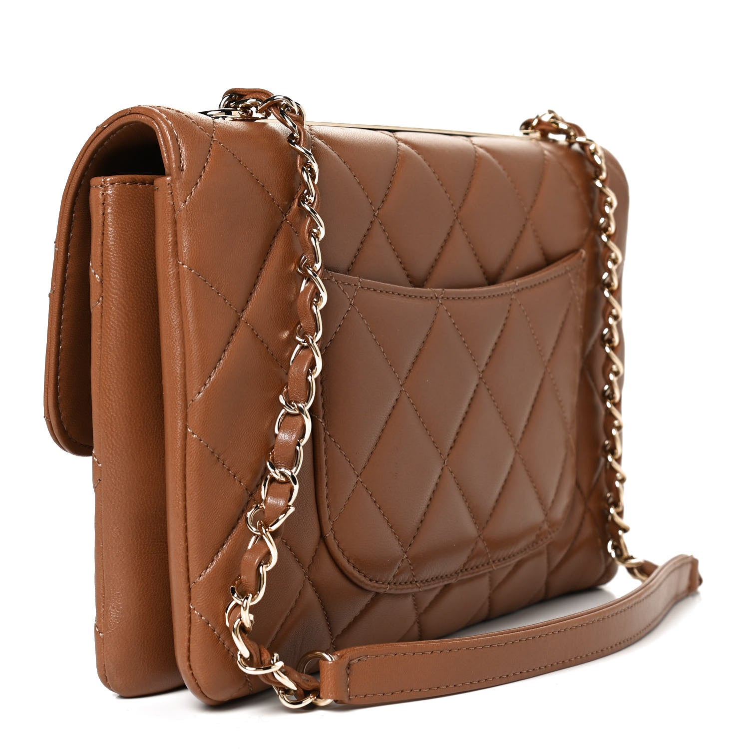 Chanel Lambskin Quilted Medium Trendy CC Flap Light Brown 3 of 12