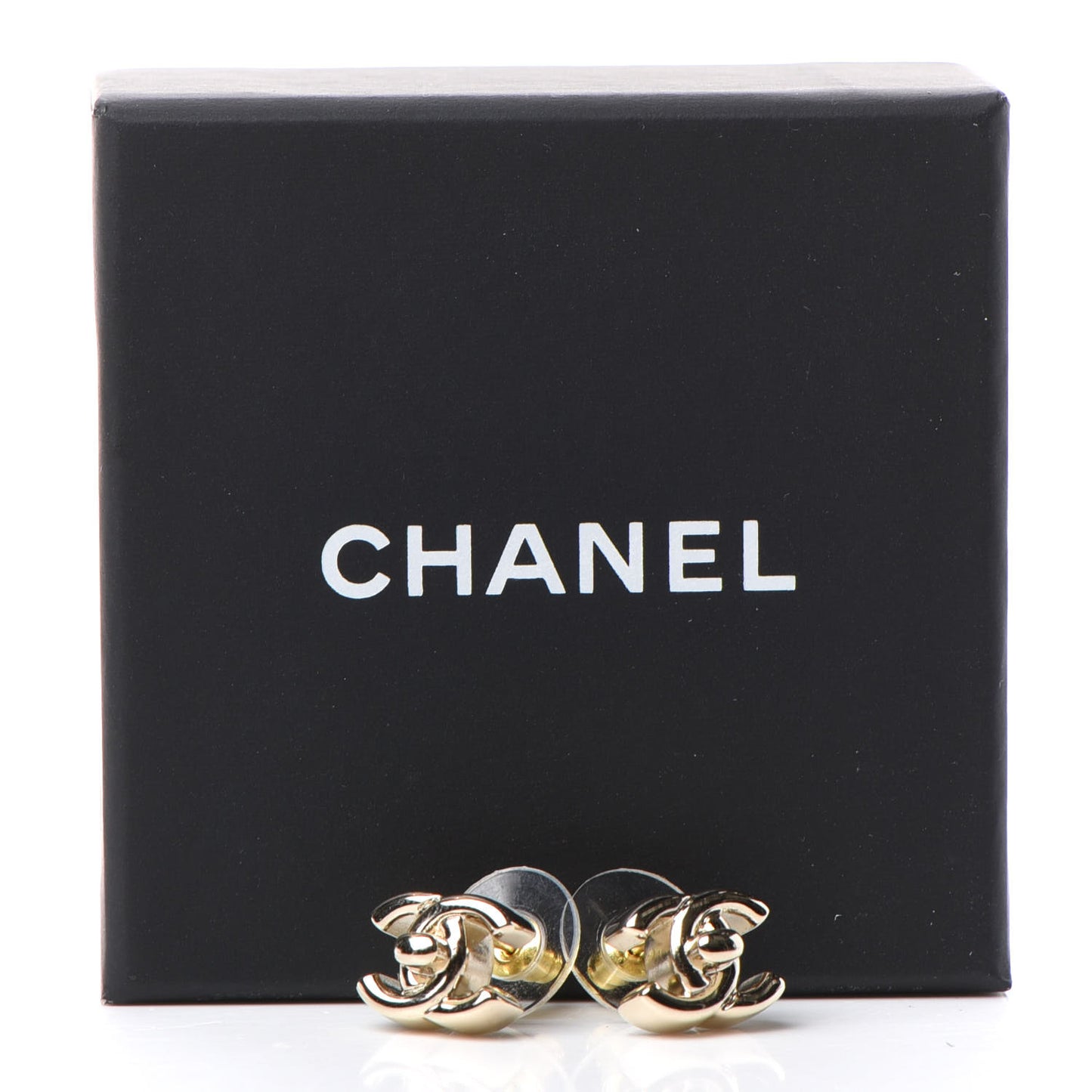 Metal CC Turnlock Earrings Gold
