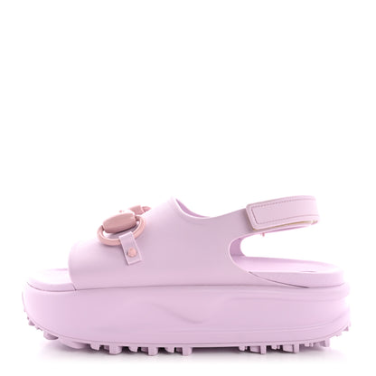 Gucci Soft Rubber Horsebit Touch Womens Strapped Sandals 37 Talc Pink 1 of 8