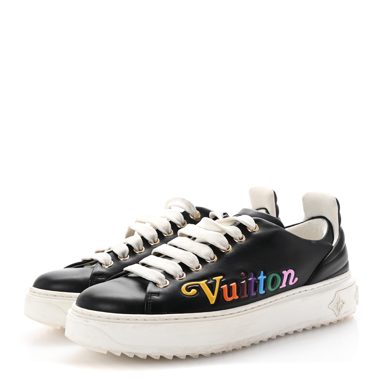 Louis Vuitton Calfskin Time Out New Wave Sneakers 36.5 Black 4 of 9