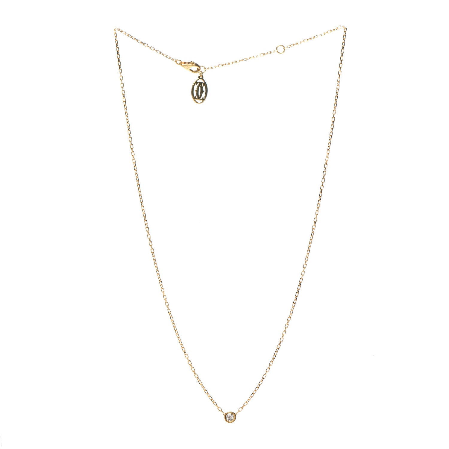 Cartier 18K Yellow Gold Diamond SM D'Amour Pendant Necklace 3 of 7