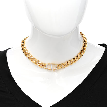 Christian Dior Metal Crystal 30 Montaigne Necklace Gold 2 of 6