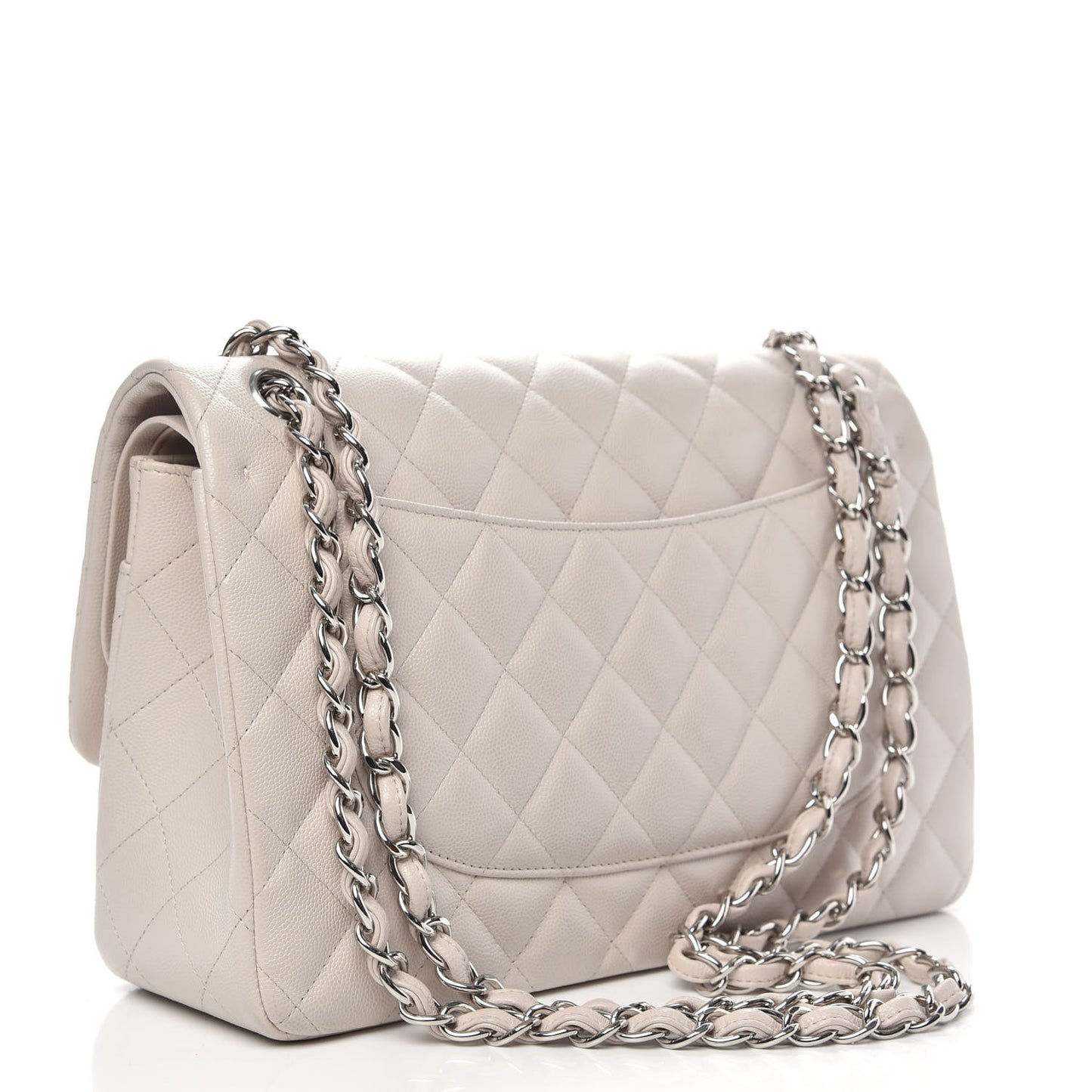 Caviar Quilted Jumbo Double Flap Ivory