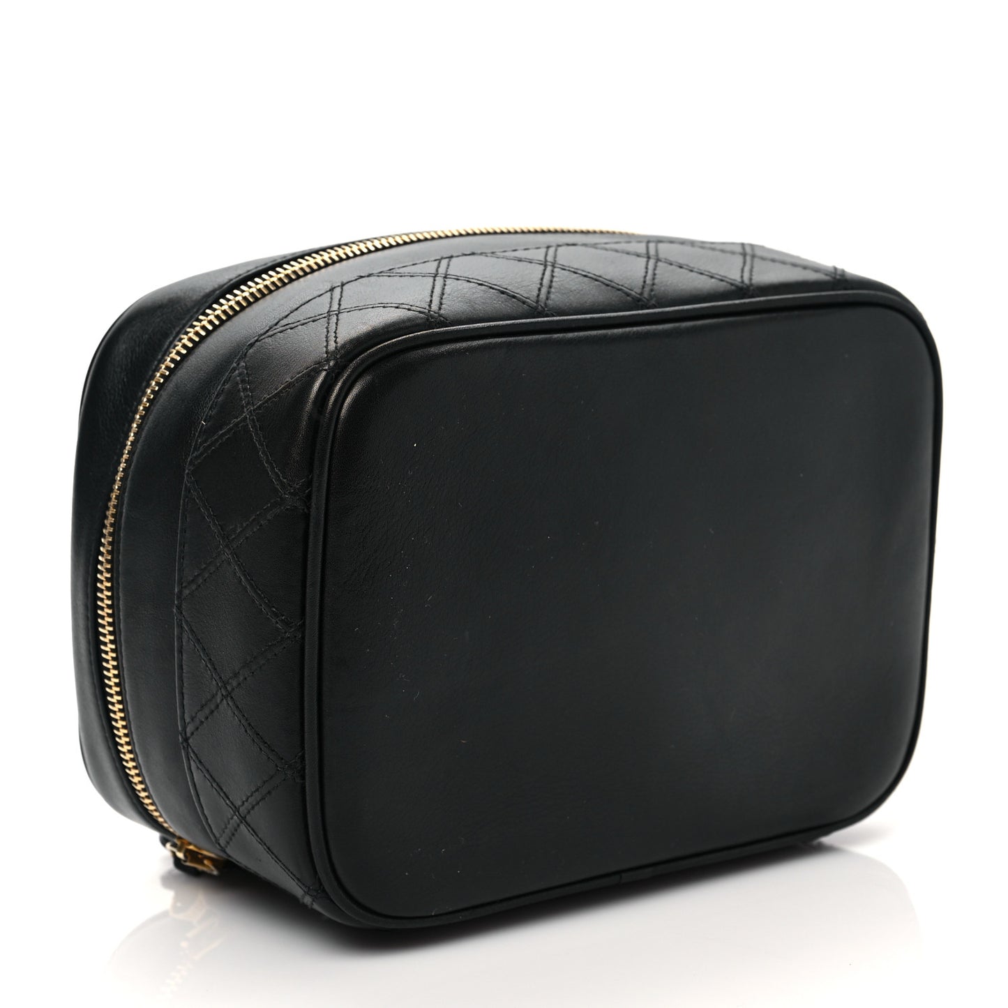 Lambskin Vanity Cosmetic Case Black