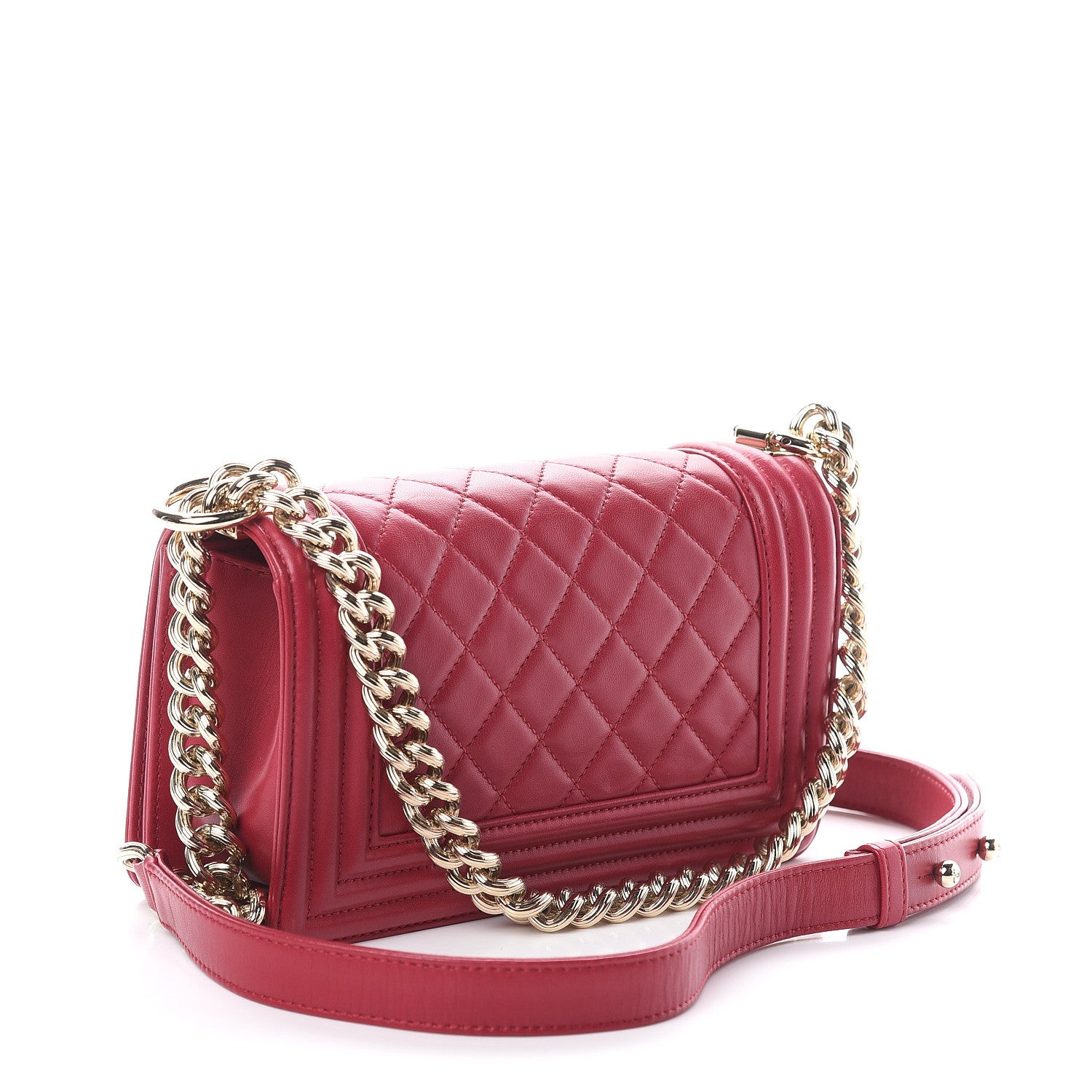 Chanel Lambskin Quilted Small Boy Flap Dark Pink 2 of 8