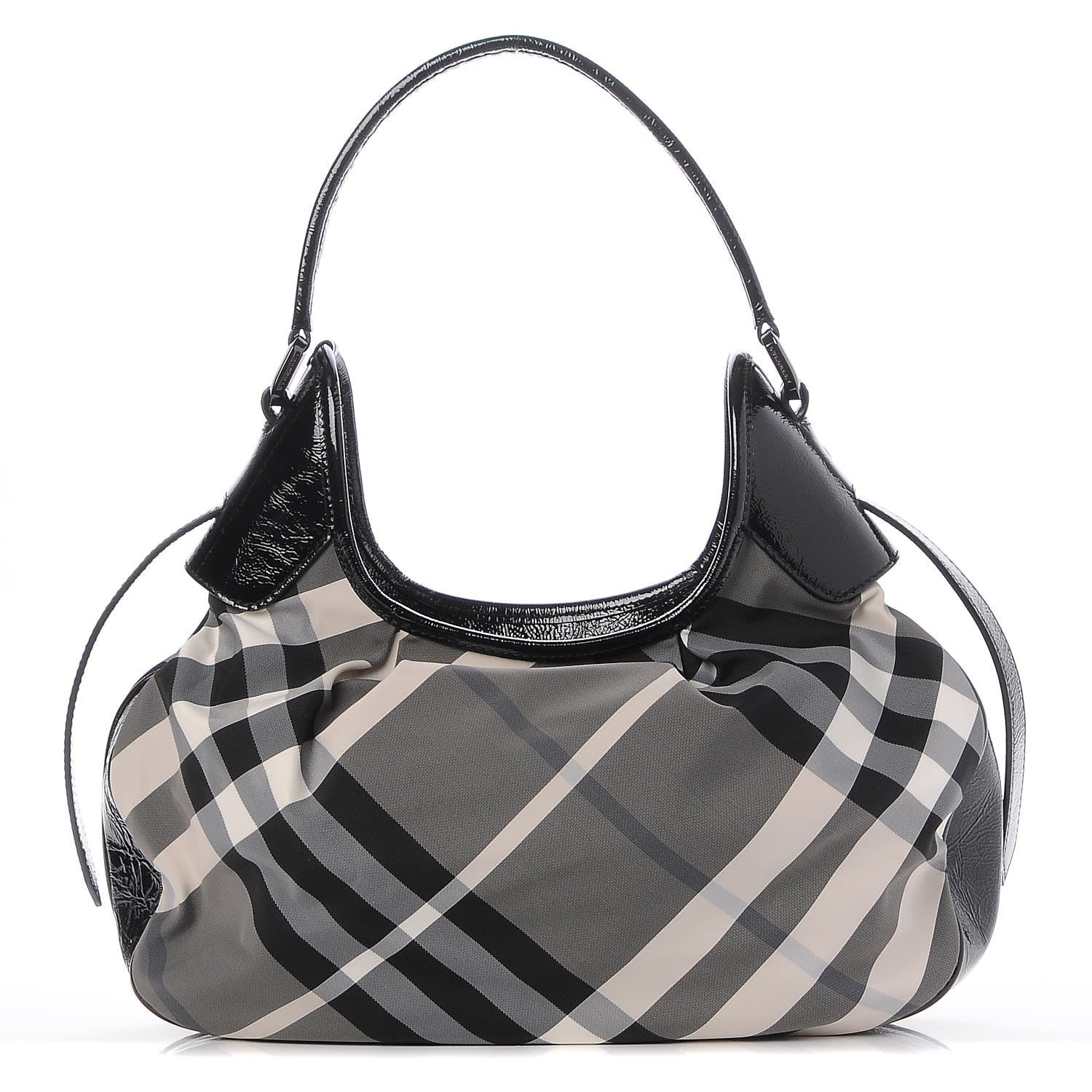 Burberry Beat Check Small Brooklyn Hobo Black 1 of 8