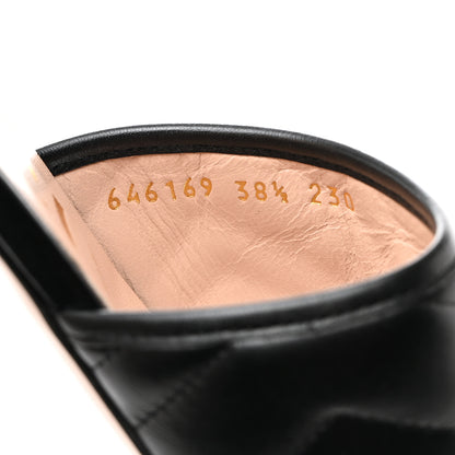 Gucci Nappa Matelasse GG Marmont Flat Slide Sandals 38.5 Black 7 of 9